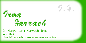 irma harrach business card